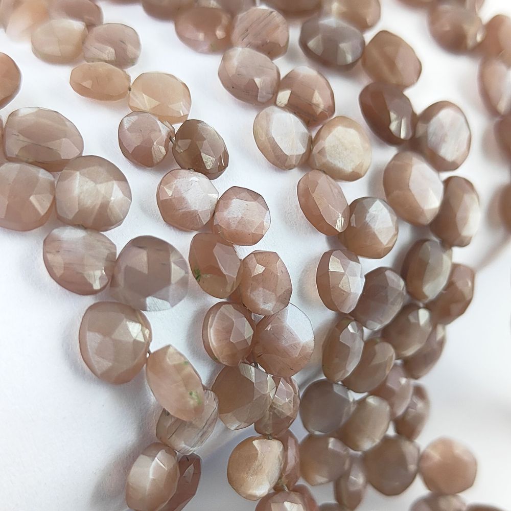 Chocolate Moonstone Gemstones – Elegant Heart Shaped Faceted Beads for Unique Jewelry