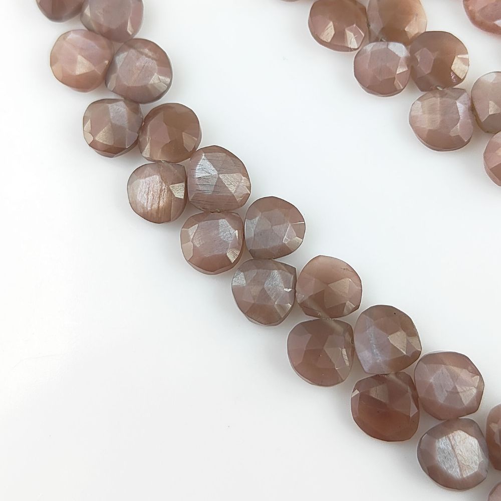 Faceted Heart Beads – Chocolate Moonstone Beads for DIY Jewelry Crafting