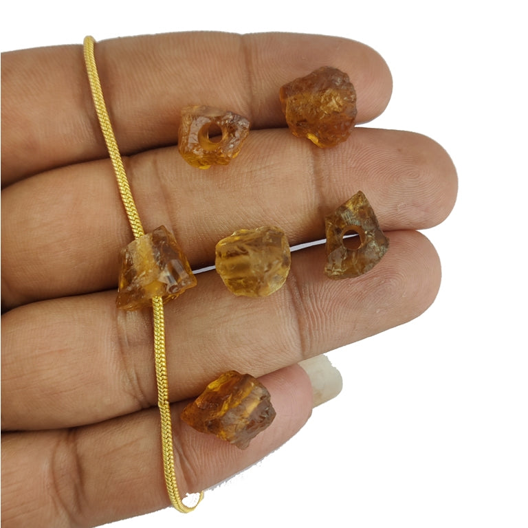 Natural Citrine 3mm Drilled Gemstones November Birthstone Beads for DIY Jewelry Making