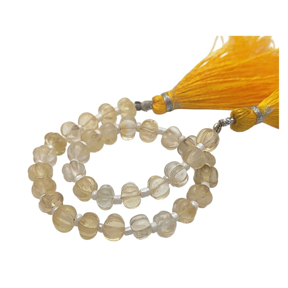 Citrine Pumpkin Beads – Natural Carved Gemstones for DIY Jewelry & Crafts