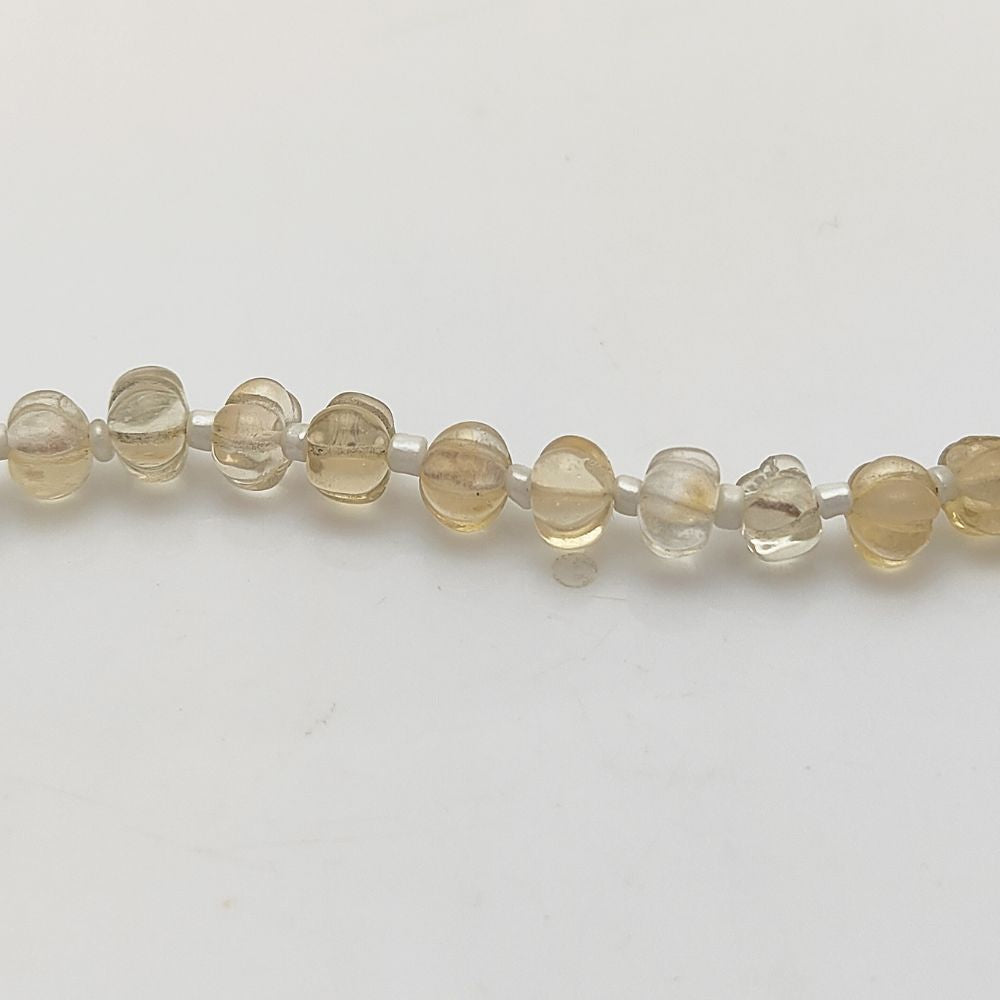 Natural Citrine Carved Pumpkin Beads Loose Gemstones for Handmade Creations