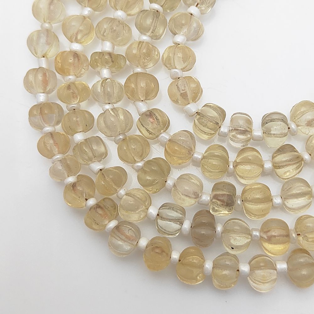 Carved Citrine Pumpkin Beads – Natural Gemstones for Creative Jewelry Designs