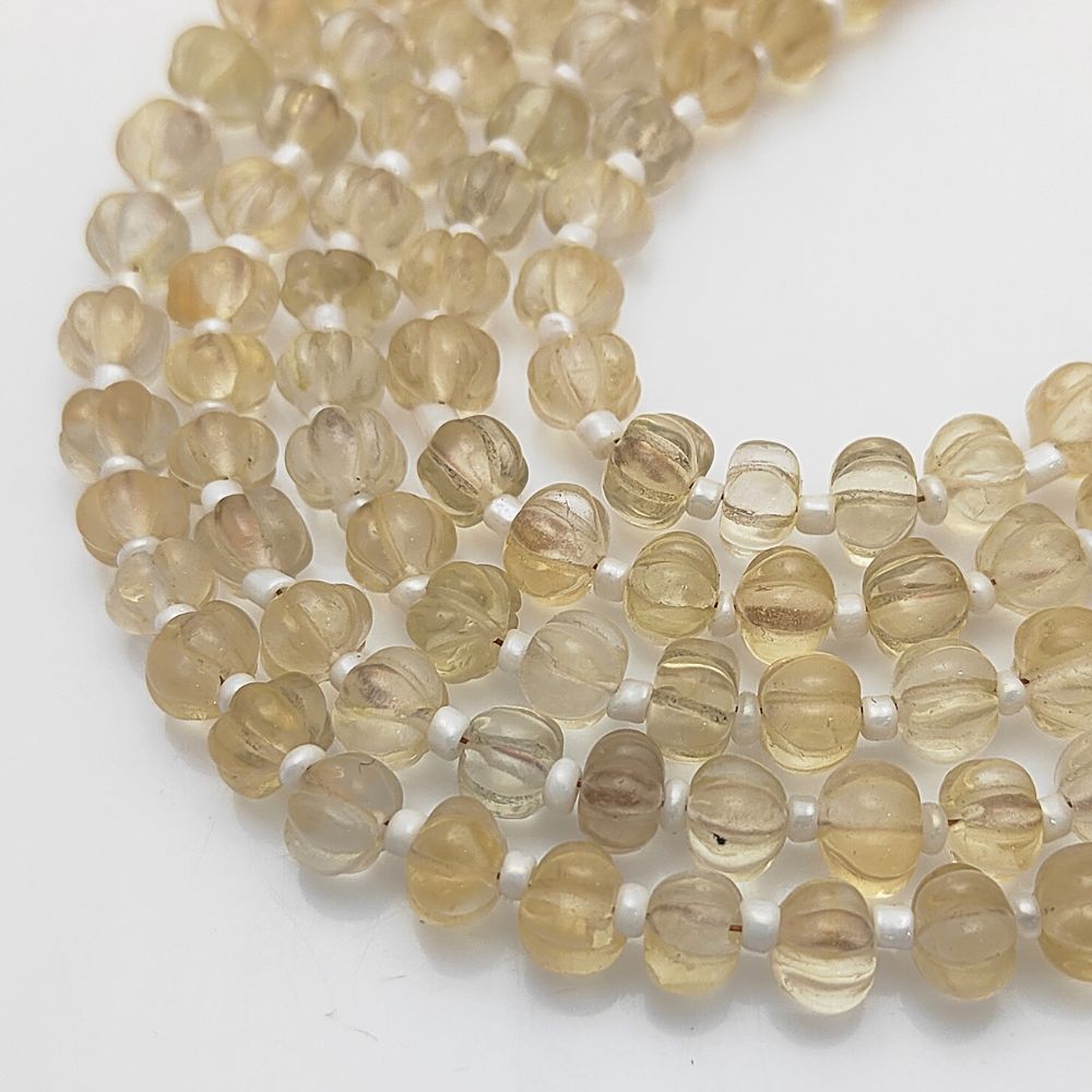 Pumpkin Cut Citrine Gemstone Beads – Ideal for Handmade Jewelry Making