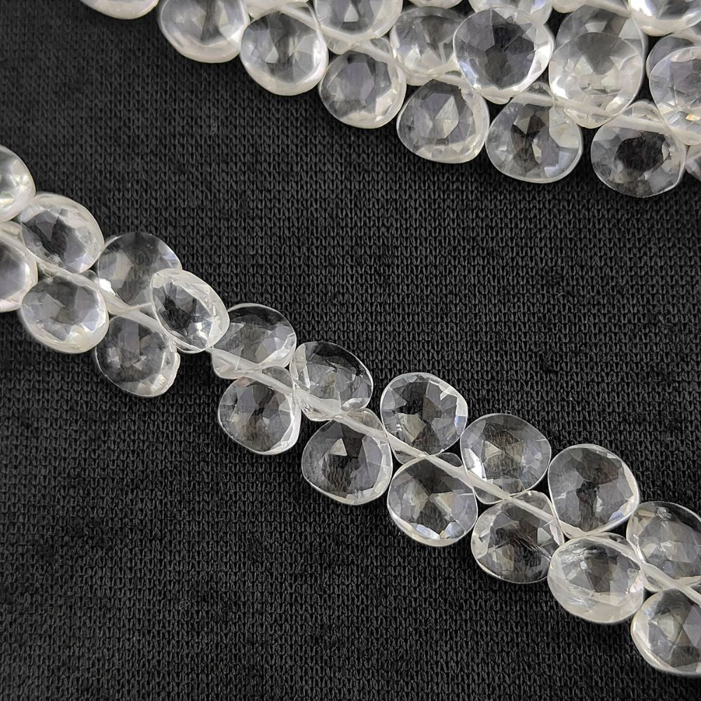 Faceted Clear Quartz Heart Beads – Ideal for Unique DIY Jewelry Projects