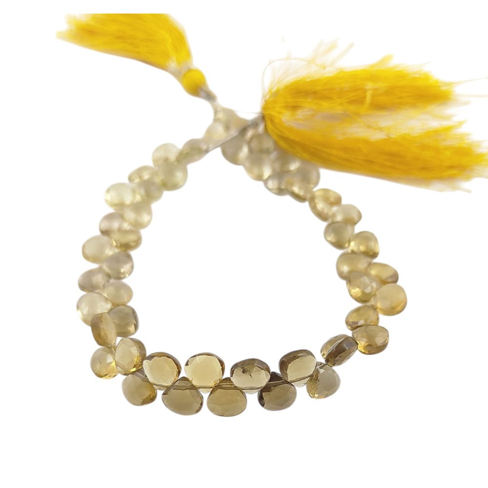 Champagne Topaz Heart Beads – Natural Faceted Gemstones for DIY Jewelry Projects