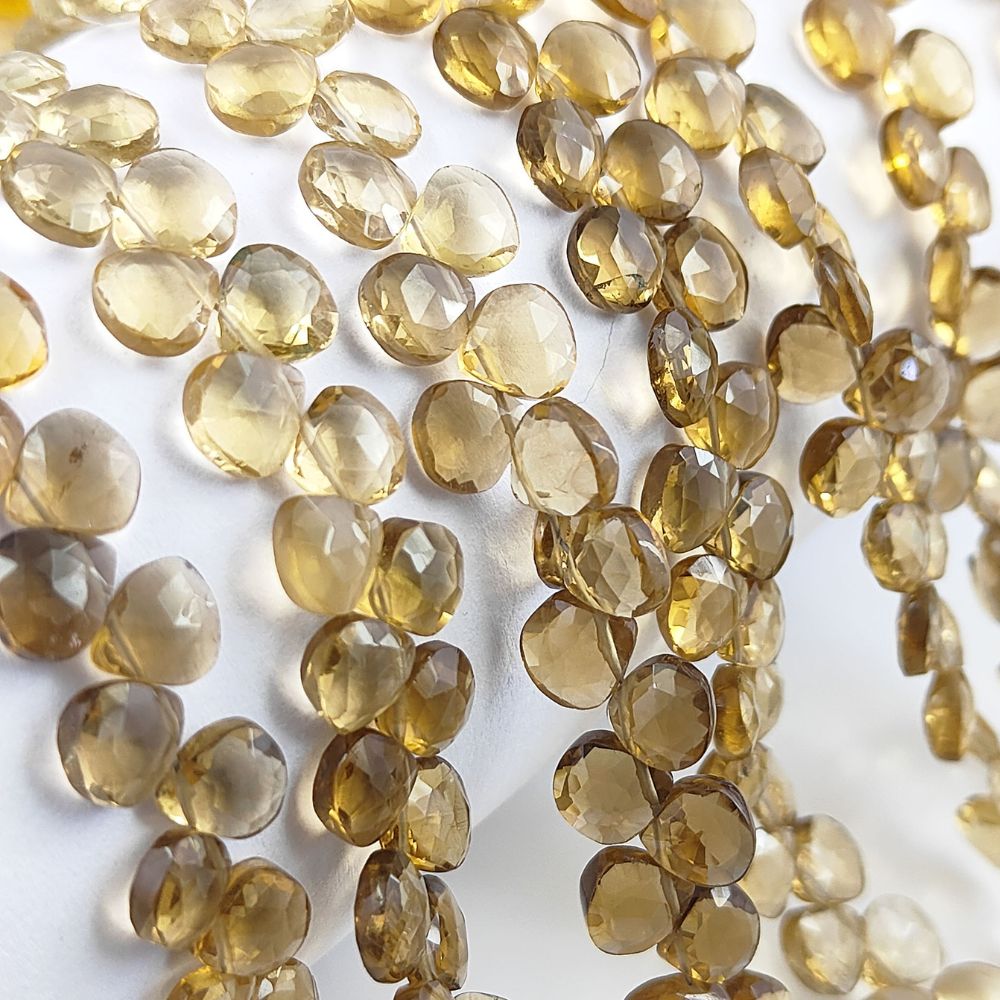 Champagne Topaz Gemstone Strand – Gorgeous Heart Shaped Beads for Crafting