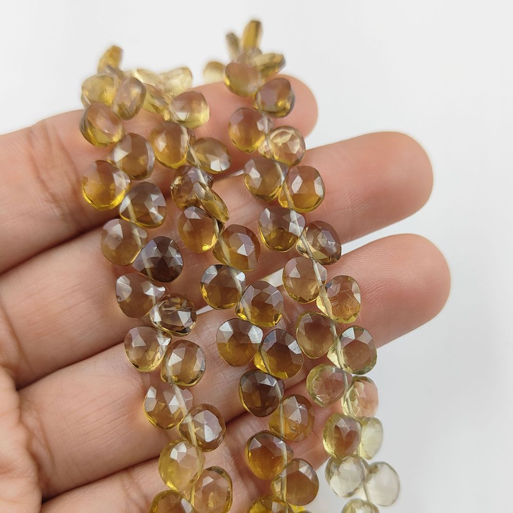 Champagne Topaz Gemstones – Beautiful Heart Shape Faceted Beads for Bracelets and Necklaces