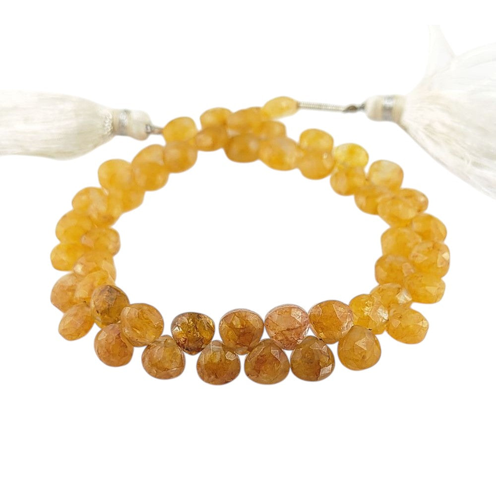 Yellow Aventurine Heart Beads – Faceted Gemstones for DIY Jewelry