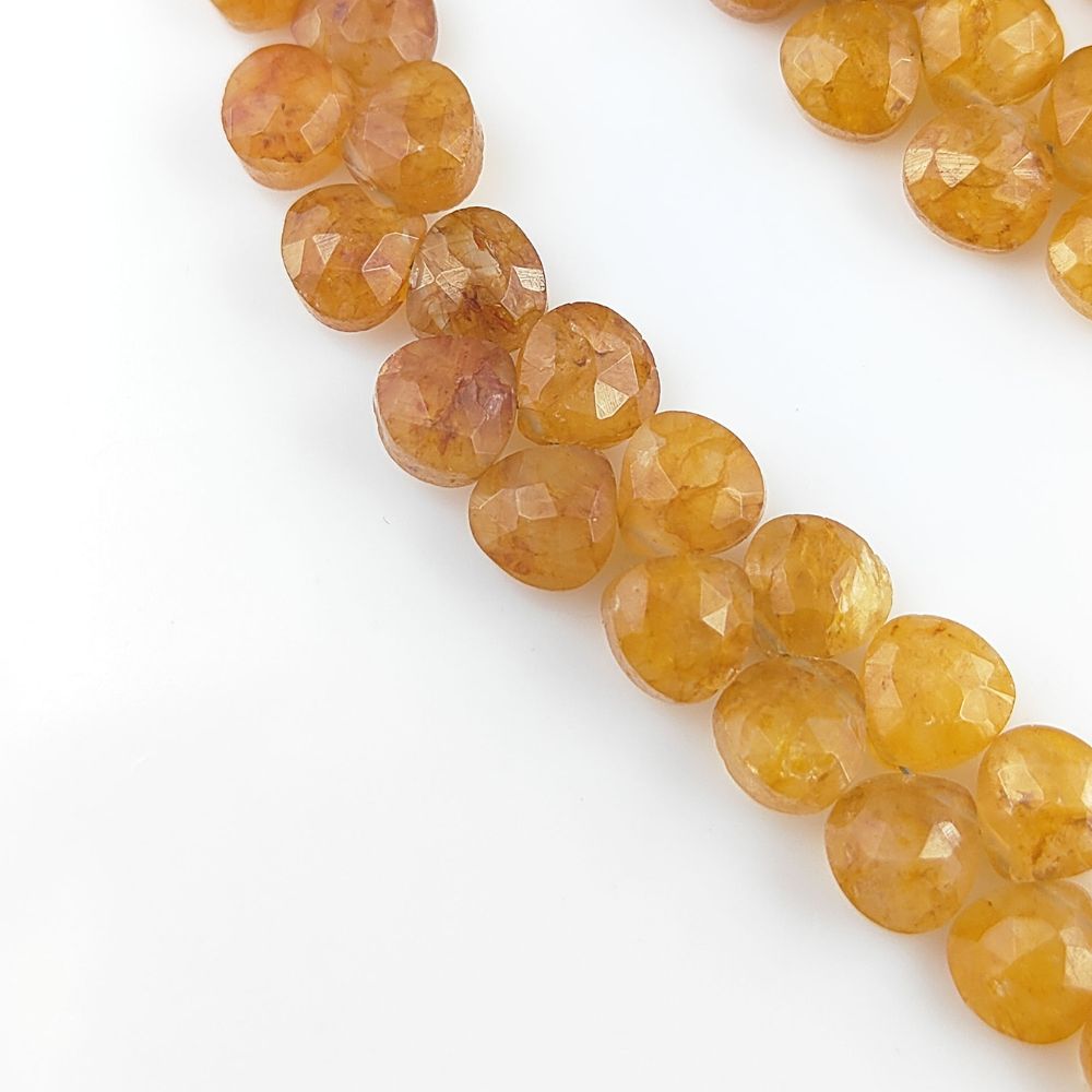 DIY Jewelry Beads – Yellow Aventurine Heart Shaped Faceted Stones
