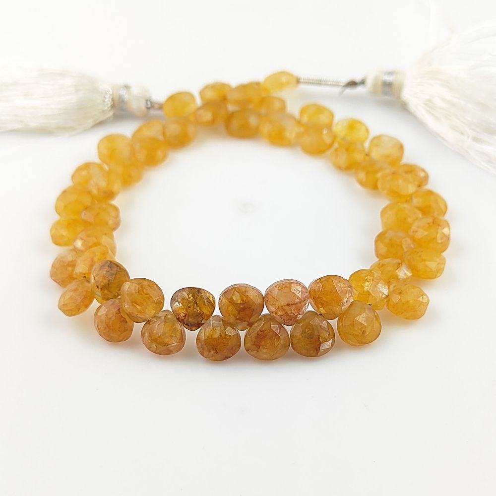 Bright Yellow Aventurine Heart Beads – Ideal for DIY Projects