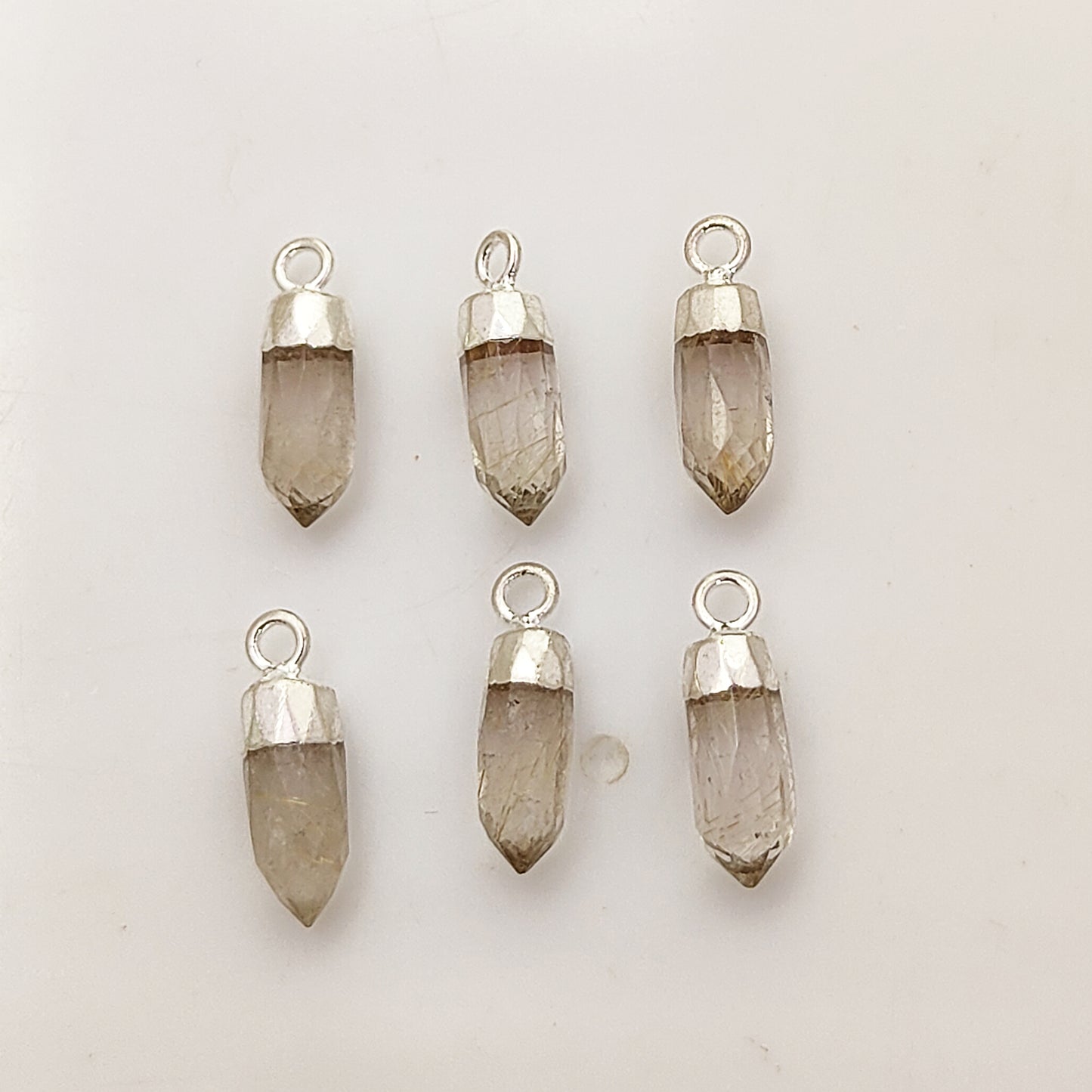 Gold/Silver Electroplated Capped Golden Rutile Pendant Natural Crystal Charm for Spiritual Jewelry Making