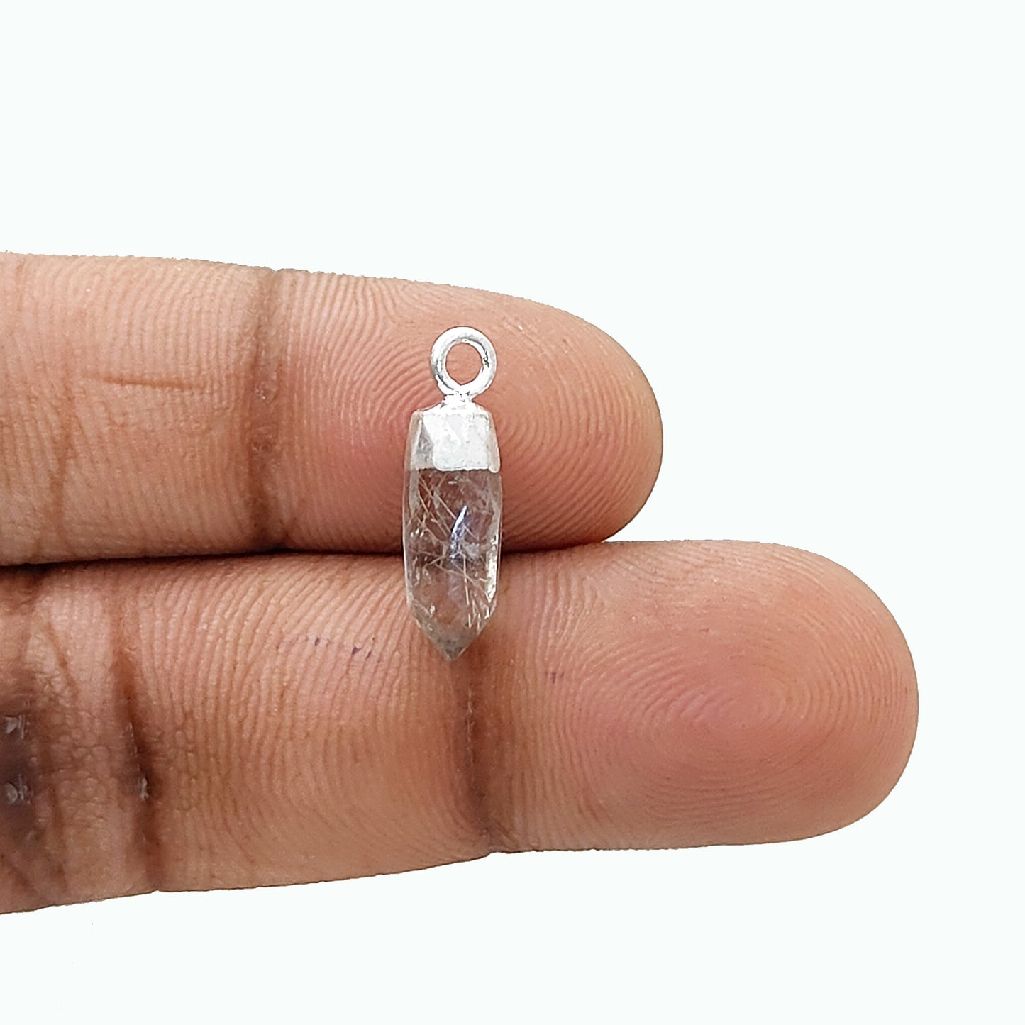 Gold/Silver Electroplated Capped Golden Rutile Pendant Natural Crystal Charm for Spiritual Jewelry Making