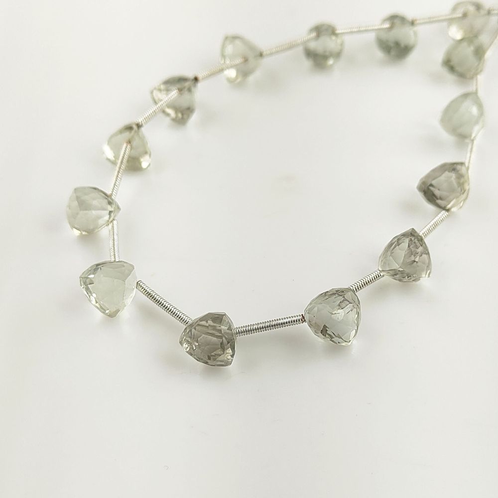 AAA Green Amethyst Trillion Shape Faceted Beads for Jewelry Making