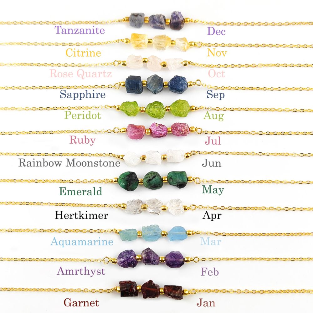 Handcrafted Triple Raw Emerald Necklace – Chic and Minimalist Design