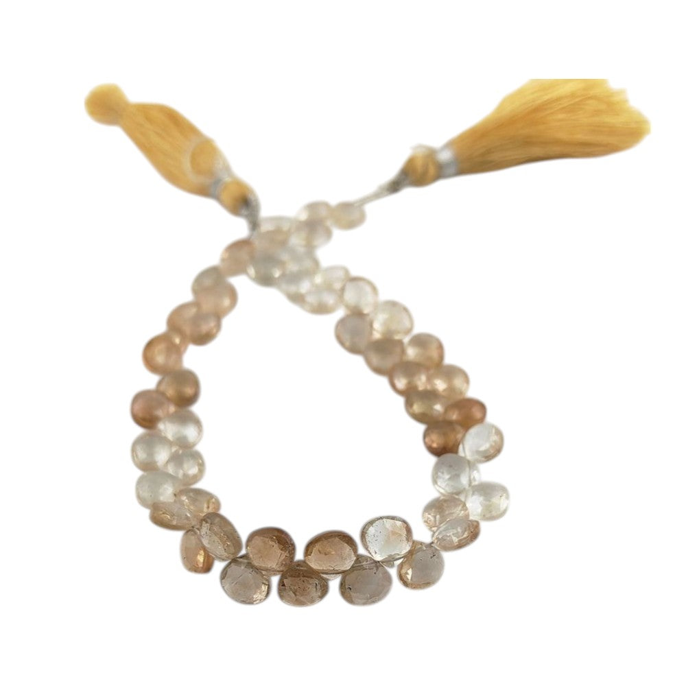 Natural Imperial Topaz Heart Beads – Faceted Gemstones for Handmade Jewelry