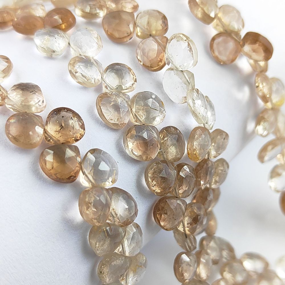 Imperial Topaz Faceted Heart Beads – Luxurious Natural Gemstones for Jewelry Makers