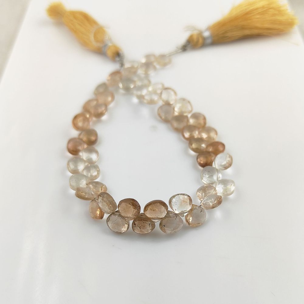 Golden Glow Imperial Topaz Heart Beads – Natural Faceted Stones for Jewelry