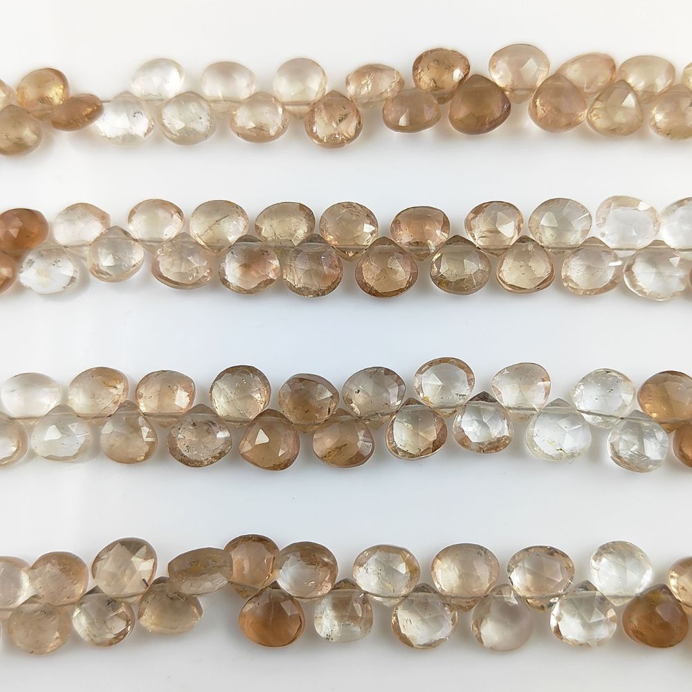 Natural Imperial Topaz Faceted Beads – Sparkling Hearts for Necklaces & Bracelets