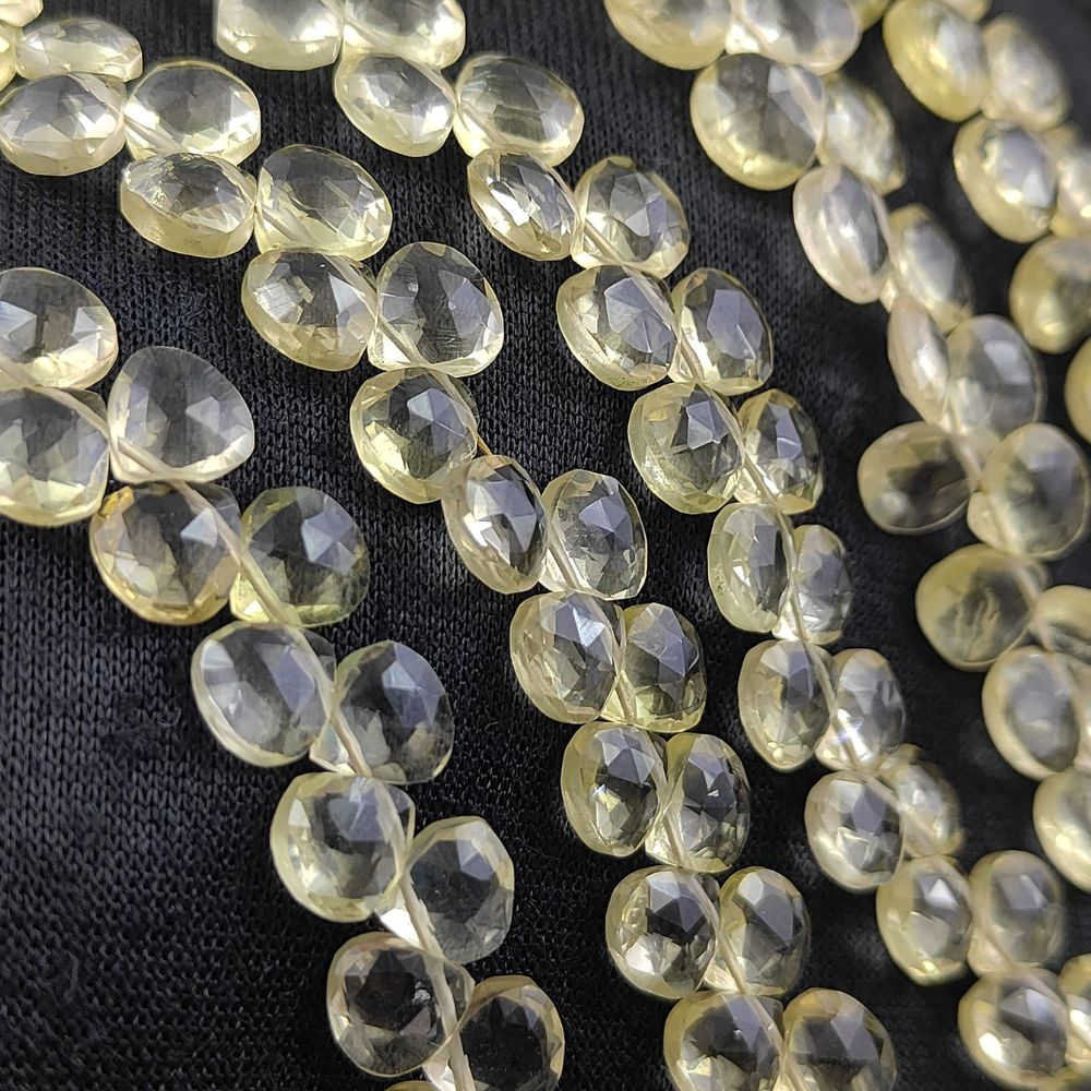 Jewelry Makers’ Choice – Faceted Lemon Quartz Heart Shaped Gemstones