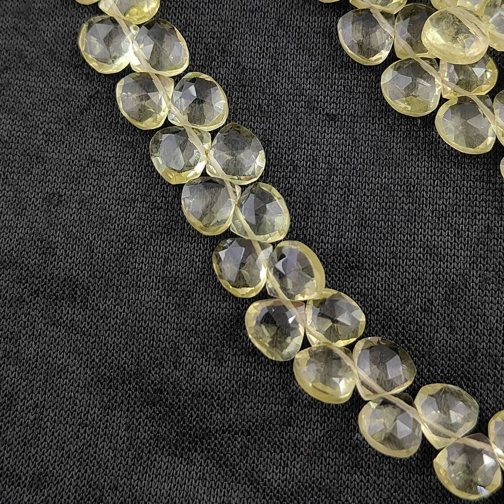 Natural Lemon Quartz Heart Gemstones – Ideal for Handmade Necklaces & Bracelets