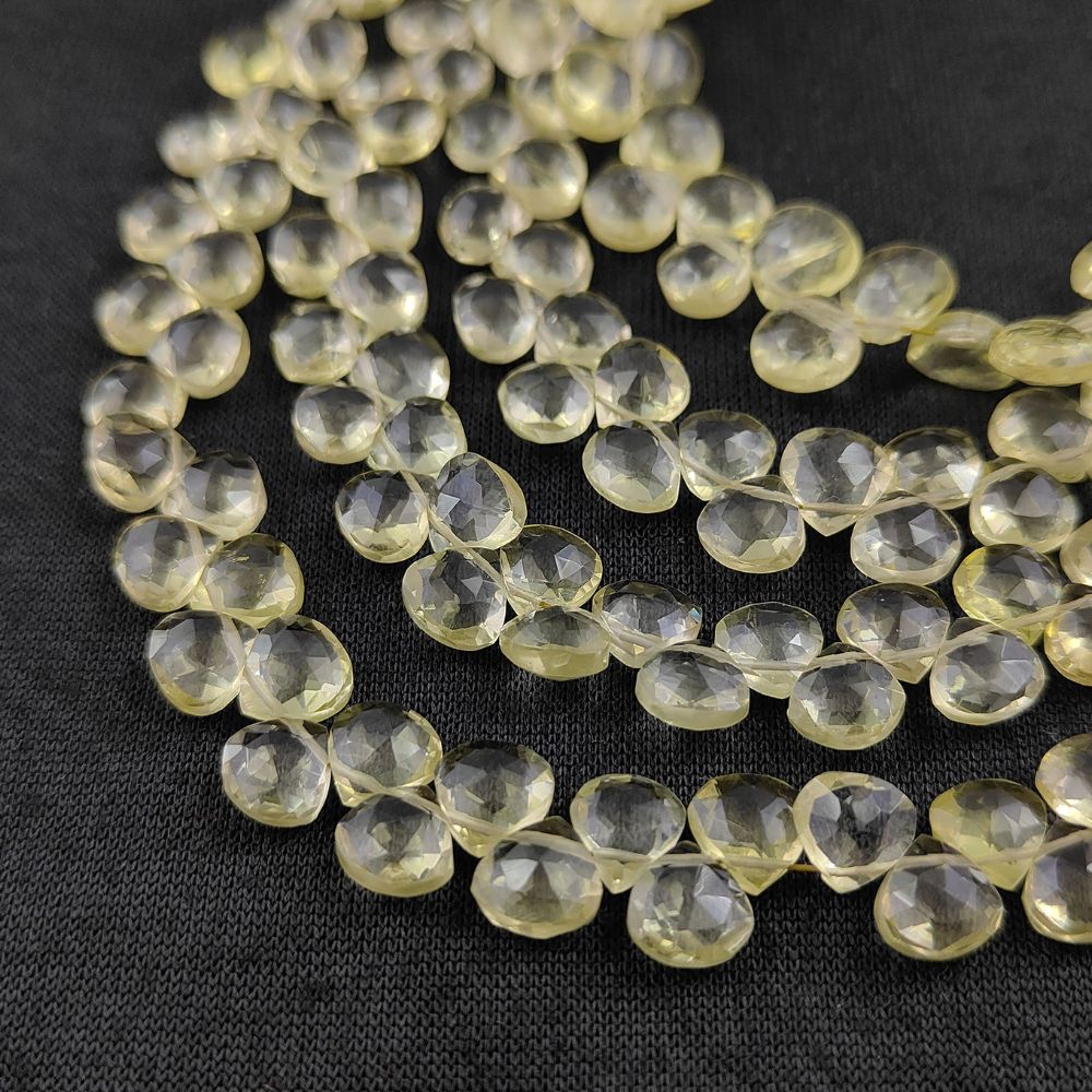 Lemon Quartz Heart Beads – Vibrant Faceted Crystals for Jewelry Making