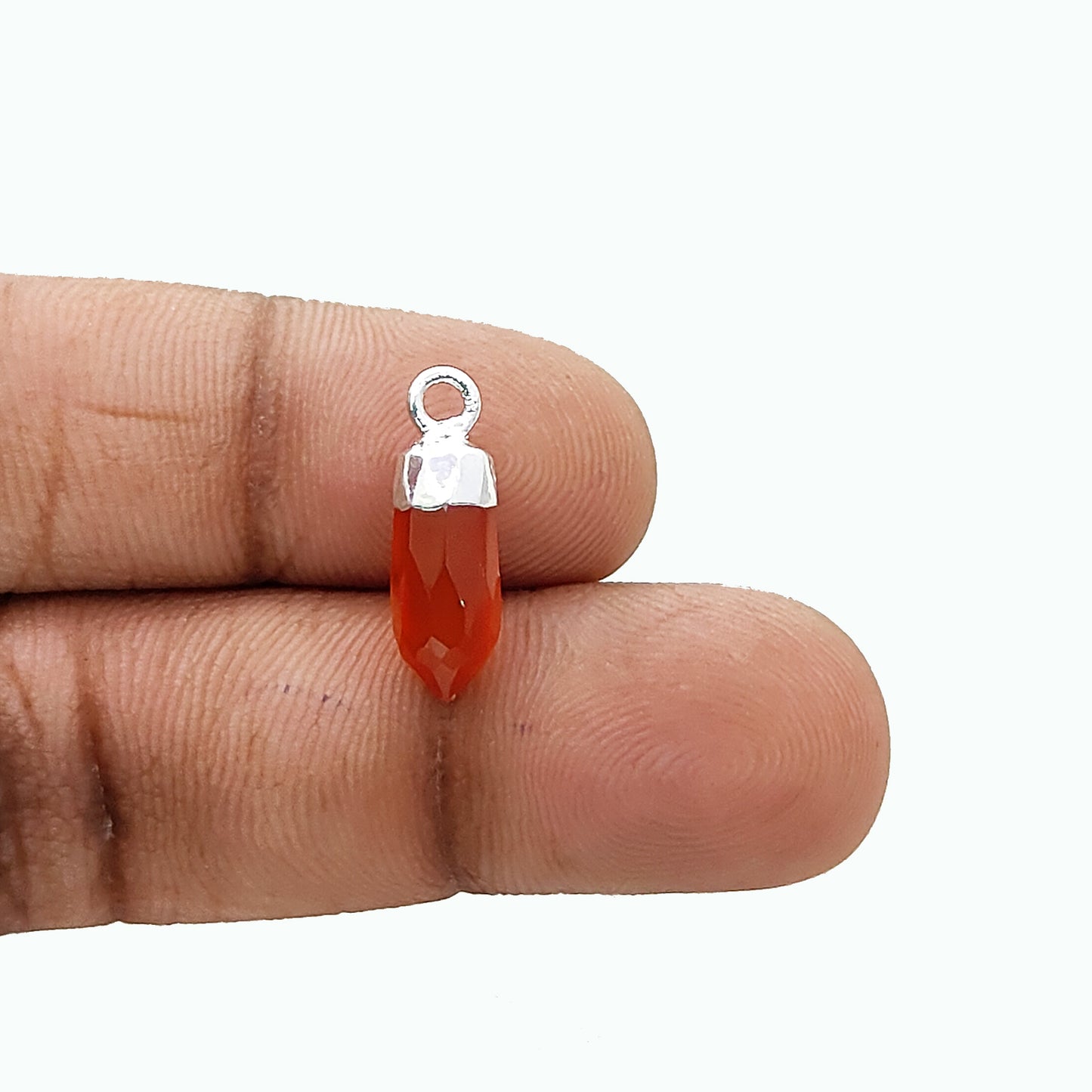 Boho Carnelian Spike Pendant Natural Gemstone Charm in Gold/Silver Electroplated Cap for DIY Crafts- Selling Per Piece