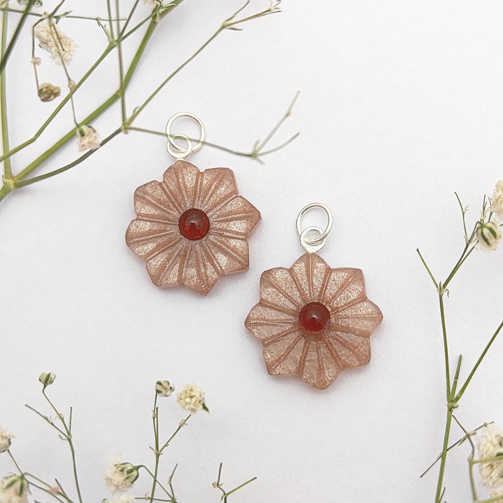 Colorful Multi-Gemstone Flower Pendant Handmade Jewelry Charm for Women & Girls- Selling Per Piece