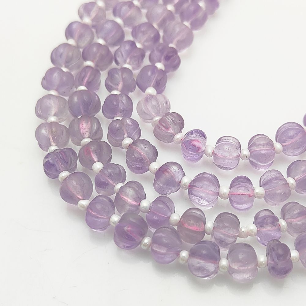 Natural Pink Amethyst Pumpkin Beads – Ideal Gemstones for Crafting & Jewelry Designs