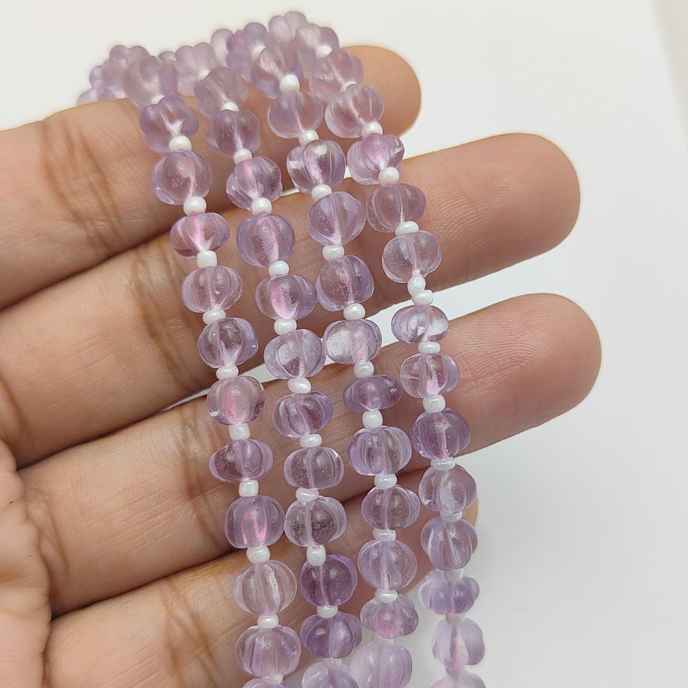 Beautiful Pink Amethyst Pumpkin Beads – Natural Gemstones for Jewelry Making & DIY Crafts