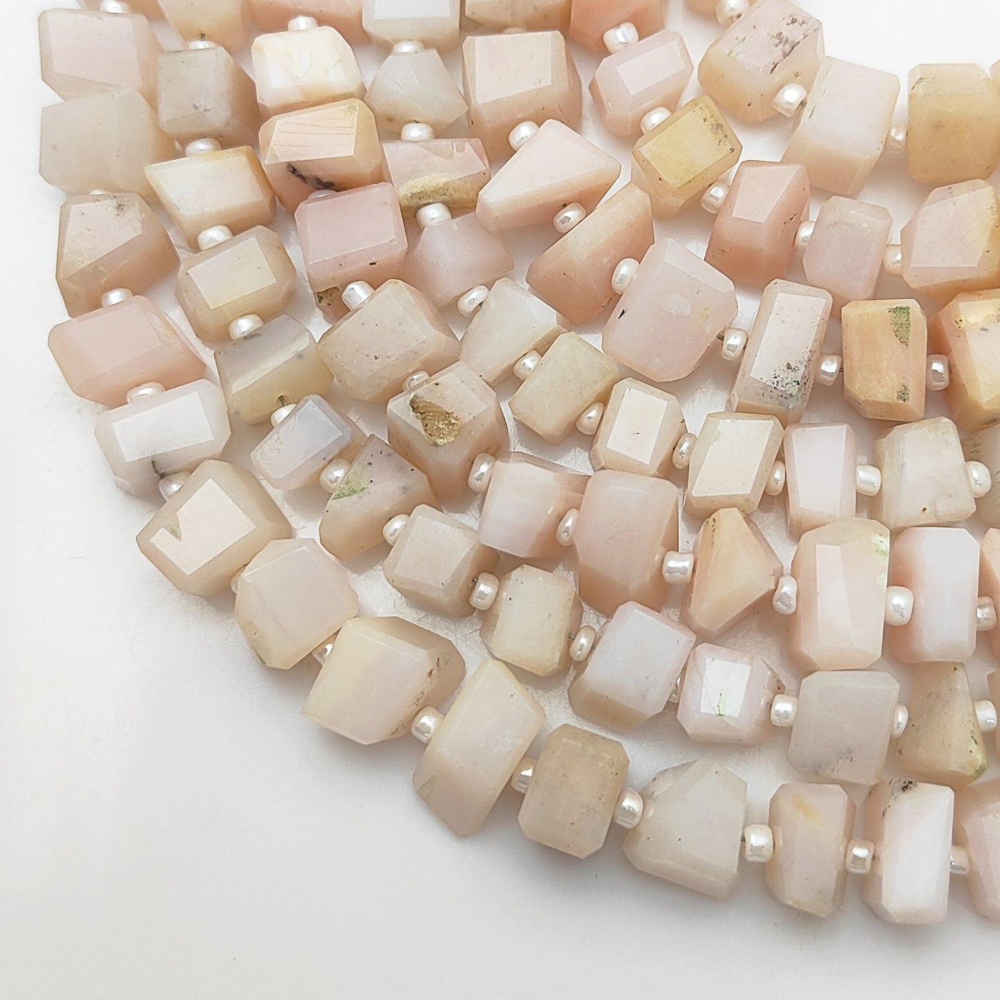 Blush Pink Opal Gemstone Beads – Unique Nugget Shapes