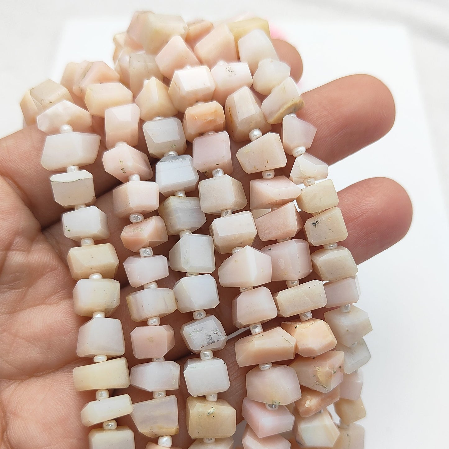 Pink Opal Beads for Handmade Jewelry – Soft Pink Nuggets