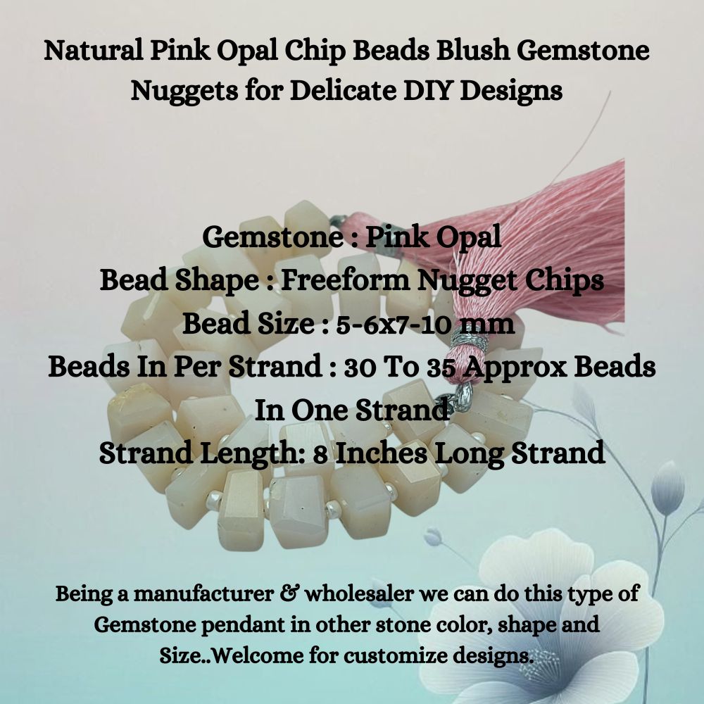 Pink Opal Gemstone Nuggets – Perfect for Delicate Jewelry Designs