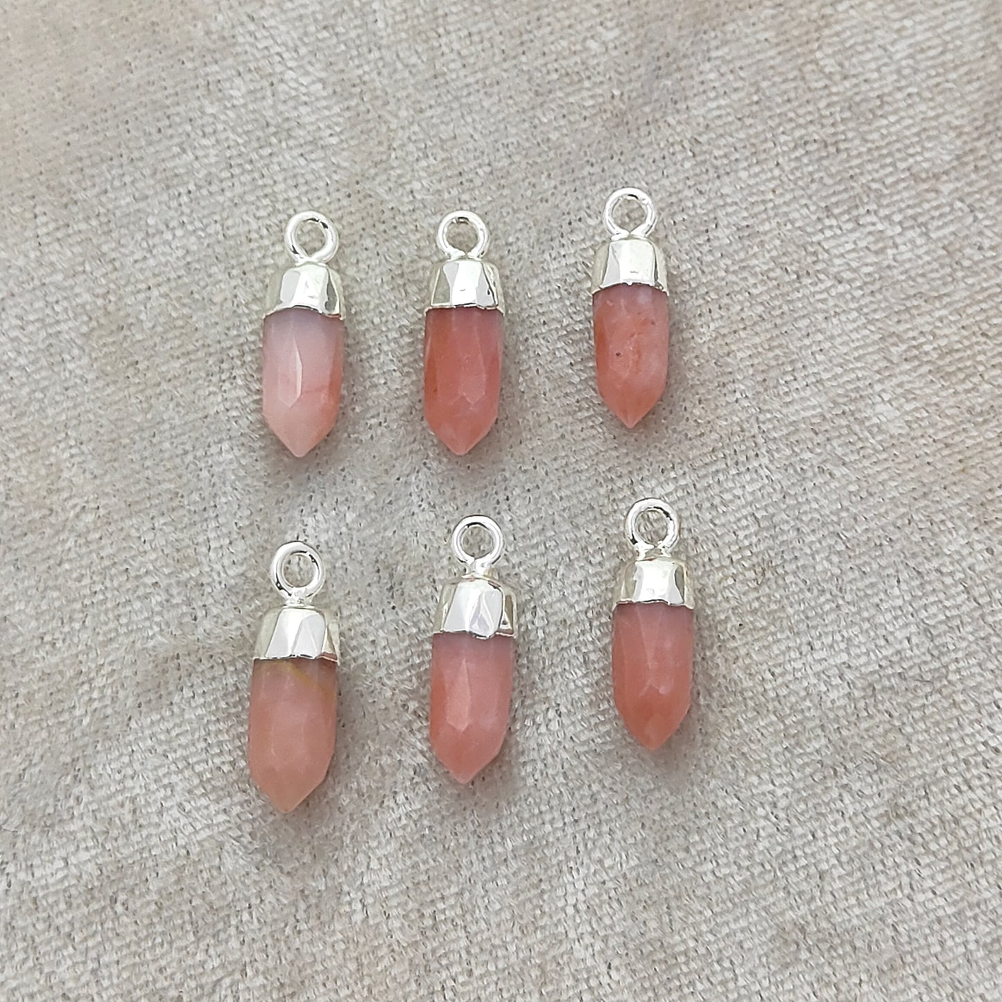 Handcrafted Pink Opal Crystal Pendant Gold/Silver Electroplated Spike Gemstone Charm for Minimalist Designs