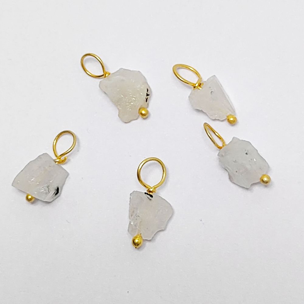 Handmade rainbow moonstone pendant wrapped in gold-plated sterling silver – a mystical charm for dainty jewelry