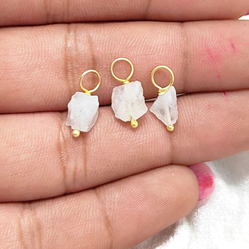 Natural moonstone charm with a glowing iridescent sheen – a stunning addition to handmade jewelry collections