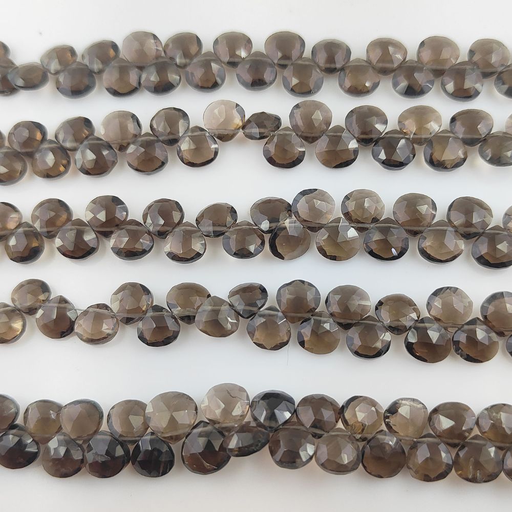 Smoky Quartz Heart Beads – Add Elegance to Your Jewelry Creations