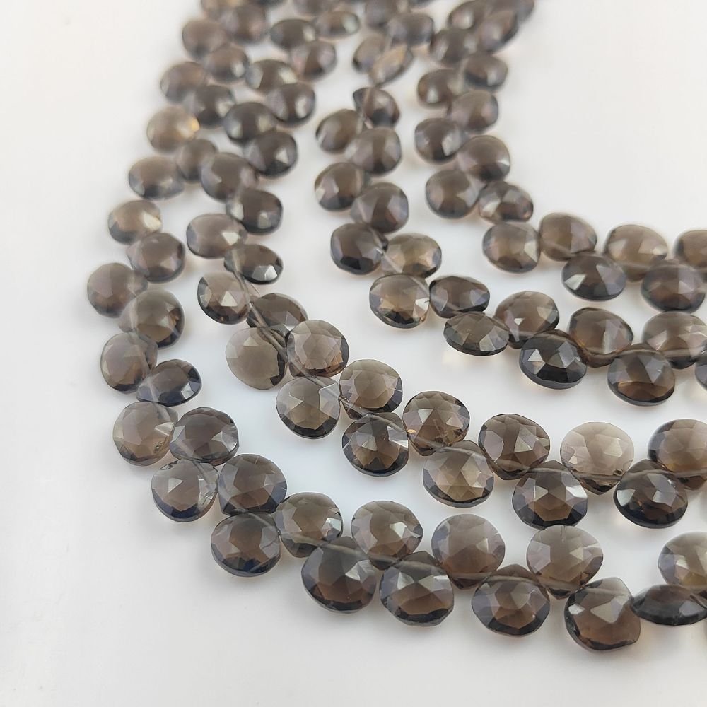 Genuine Smoky Quartz Heart Beads – Ideal for DIY Jewelry Making