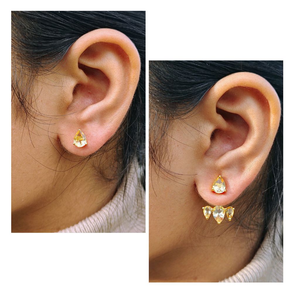 Handcrafted Citrine Ear Jacket – Gold Plated Sterling Silver Jewelry