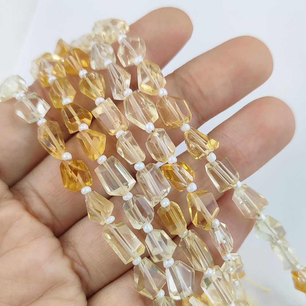 November Birthstone Citrine Beads Natural 5-12mm Nugget Gemstones for Necklaces & Bracelets
