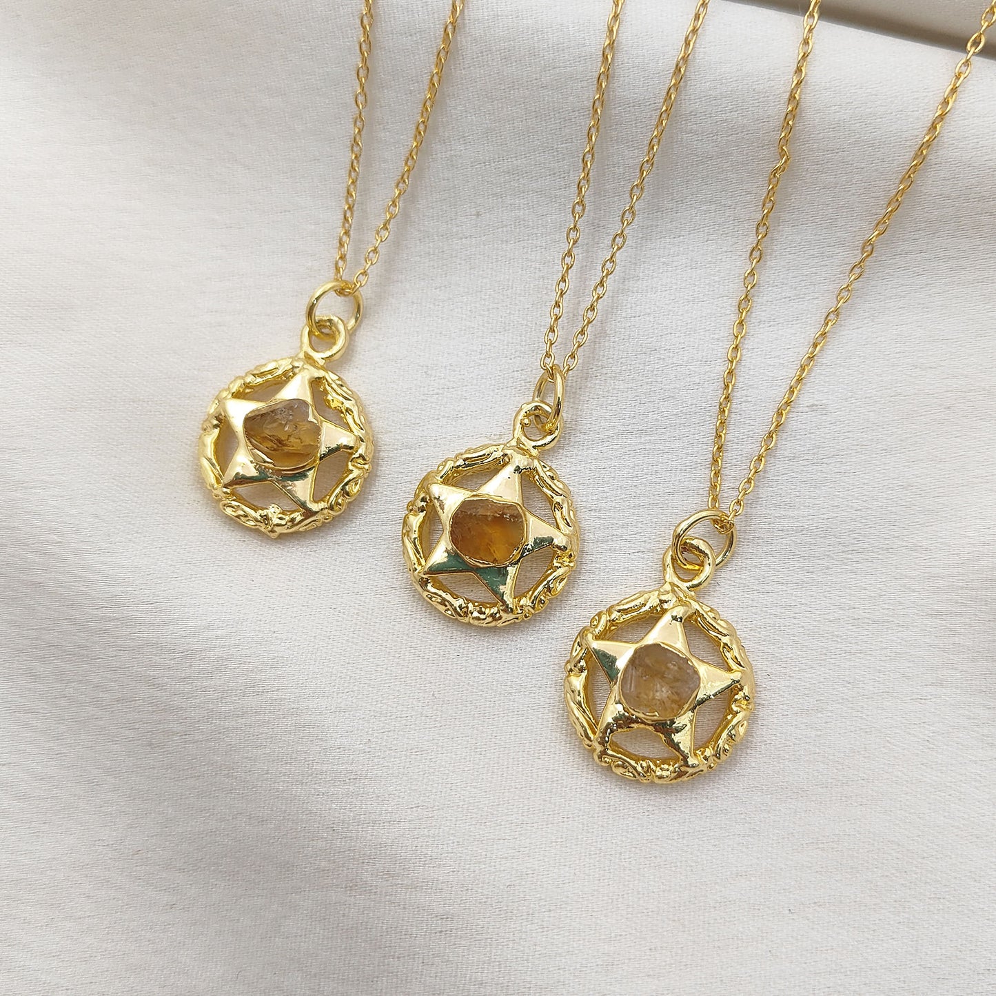 Raw Amethyst Heart Pendant Necklace with Ring Design February Birthstone Gold Plated Jewelry for Women