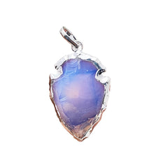 Opalite Tribal Arrowhead Charm, Gold/Silver Electroplated Boho Pendant for Necklaces, Earrings, DIY Jewelry – Per Piece