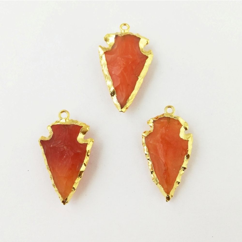 Carnelian Pendant Necklace – Handmade Arrow Crystal Jewelry – Unique Birthstone Gift for Women