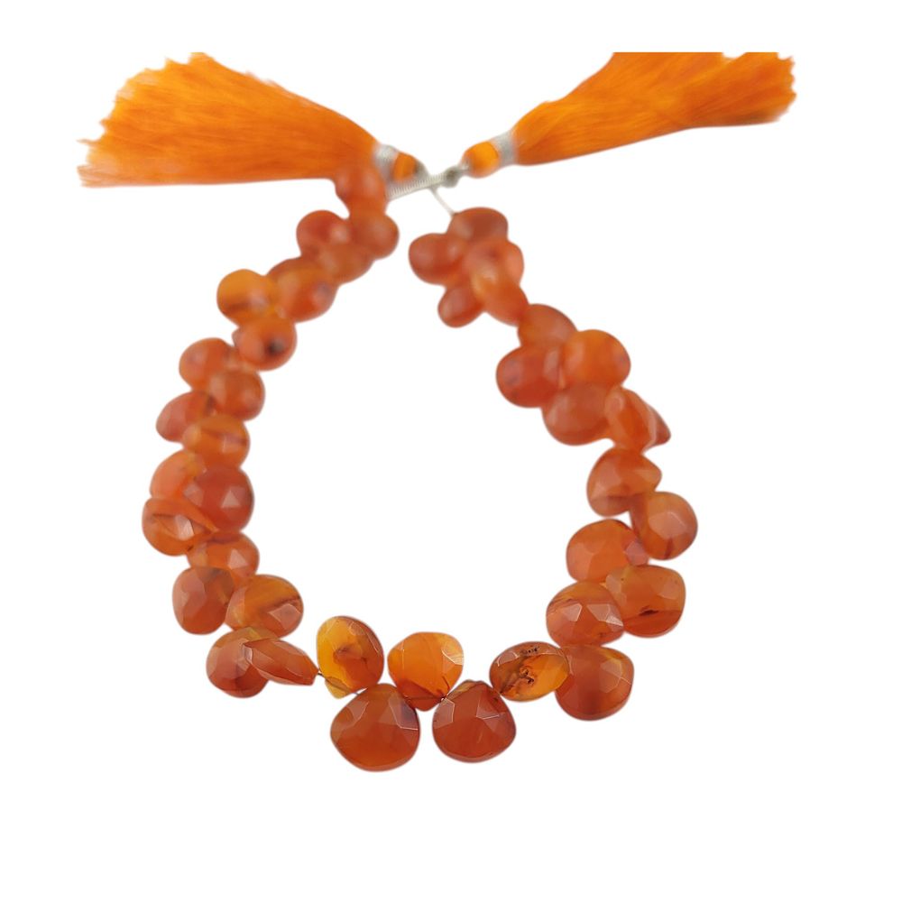 Carnelian Heart Beads – Natural Orange Gemstones for Beading and Jewelry Making