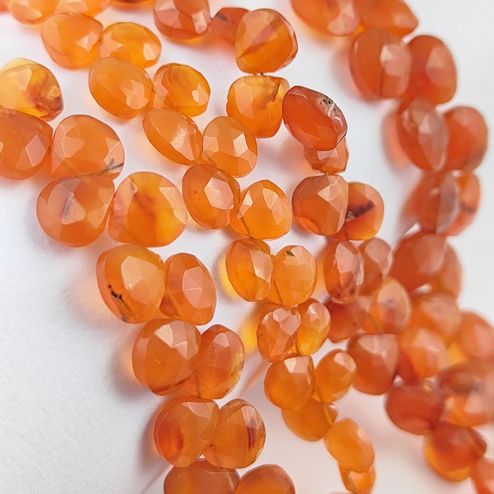 Heart Shape Carnelian Beads – Ideal for Earrings, Bracelets, and Necklaces