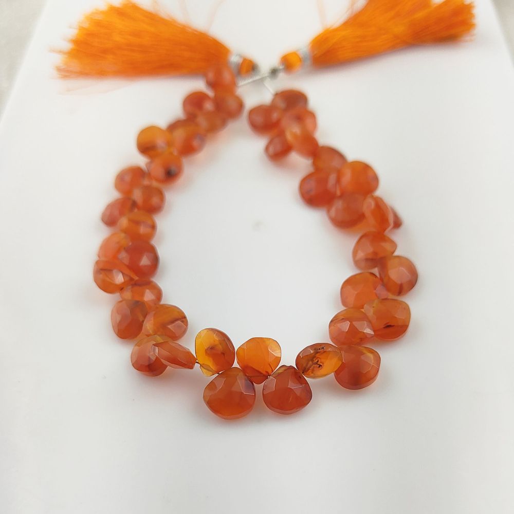 DIY Jewelry Supplies – Orange Carnelian Heart Beads for Necklace and Bracelet Projects