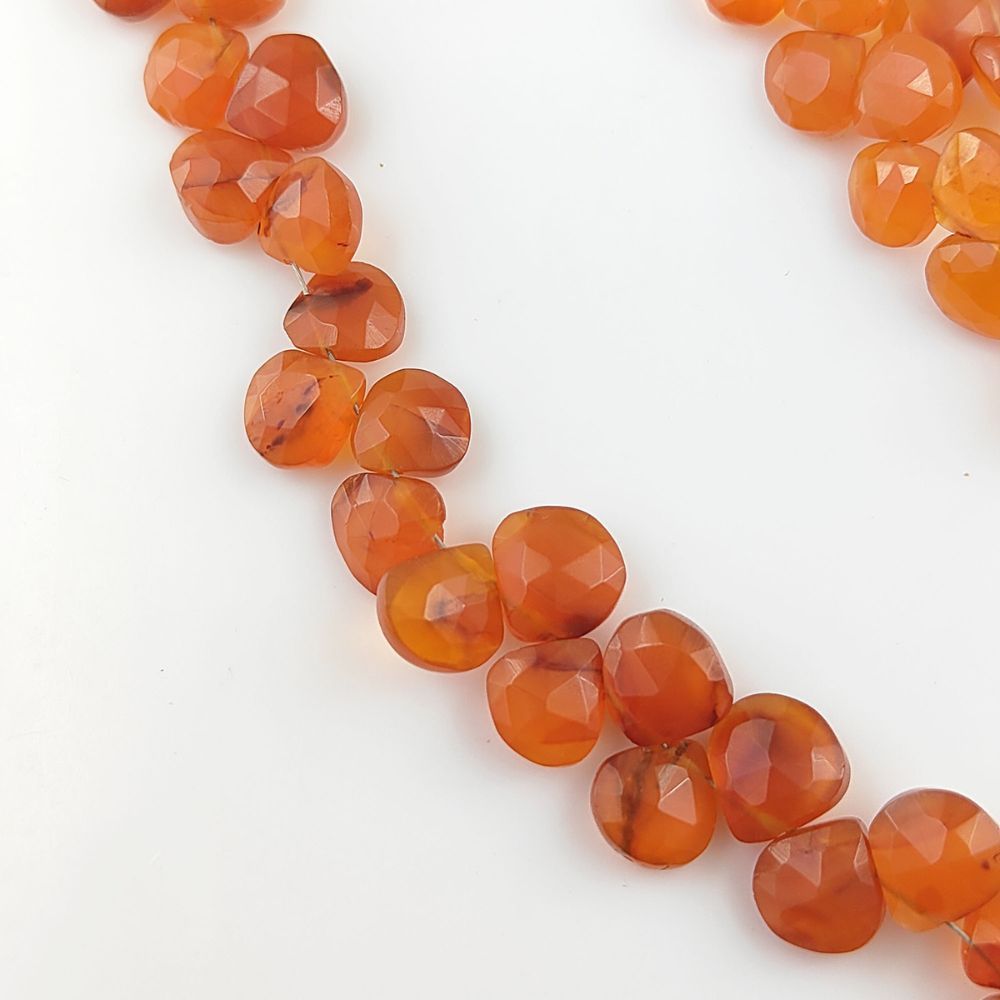 Natural Carnelian Beads – Beautiful Heart Shaped Stones for Crafting and Beading