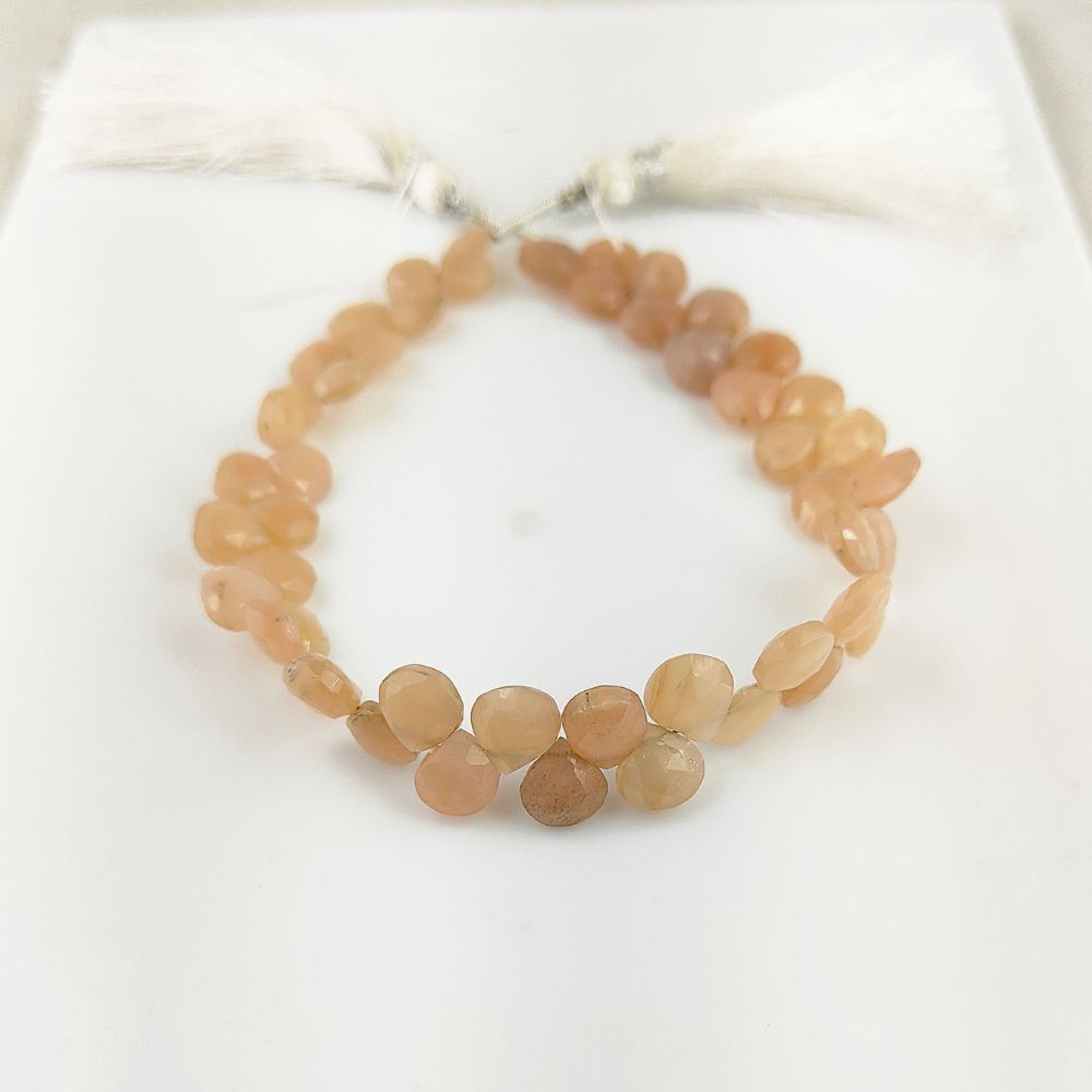 DIY Jewelry with Healing Peach Moonstone Heart Beads – Calming Energy Crystals