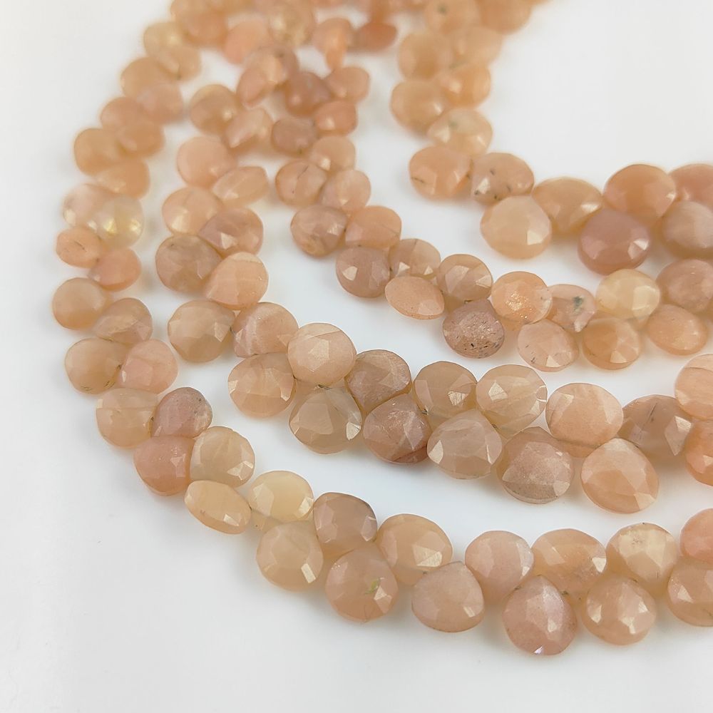 Craft with Love – Peach Moonstone Heart Shaped Gemstone Beads