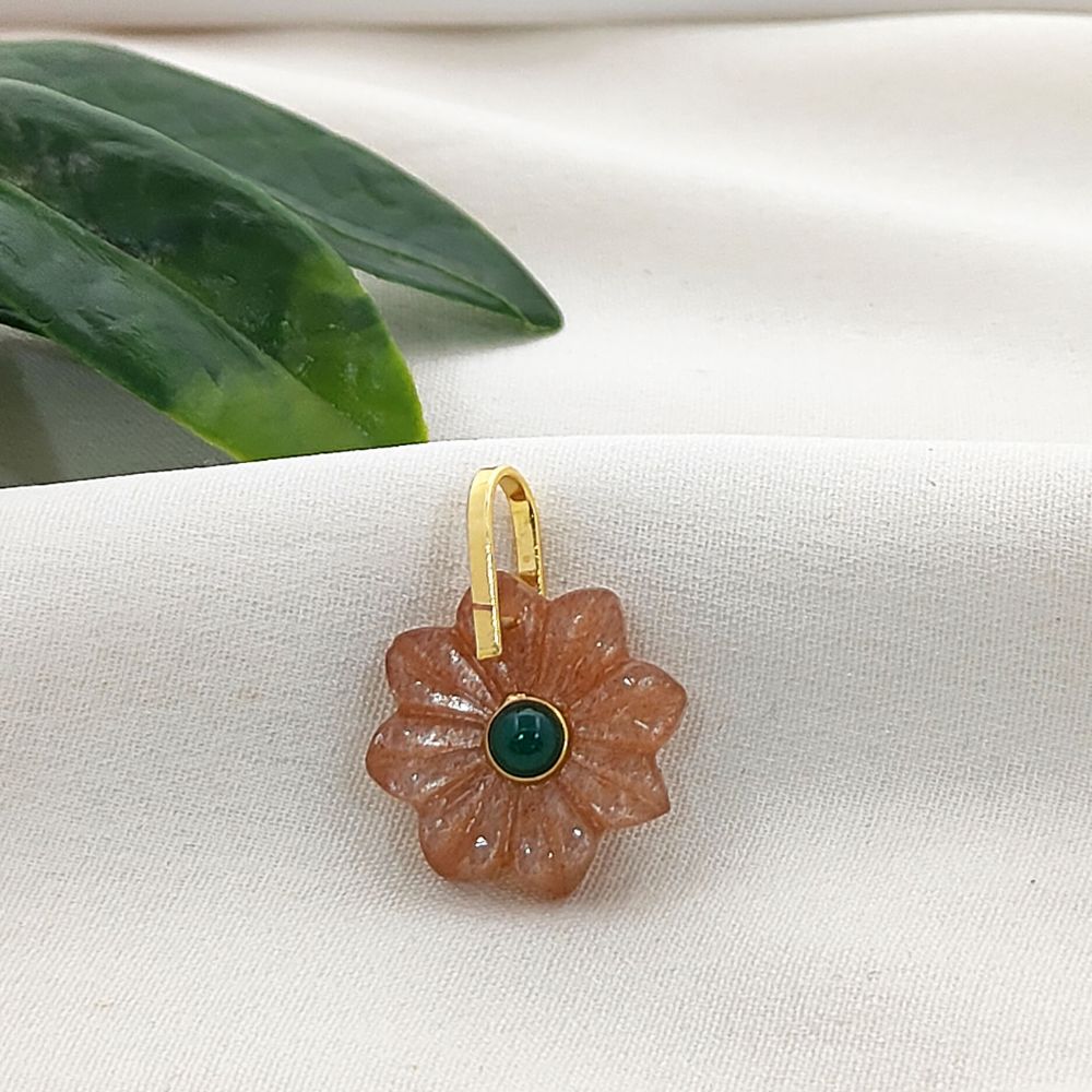 Natural Healing Stone Peach Moonstone Pendant Jewelry