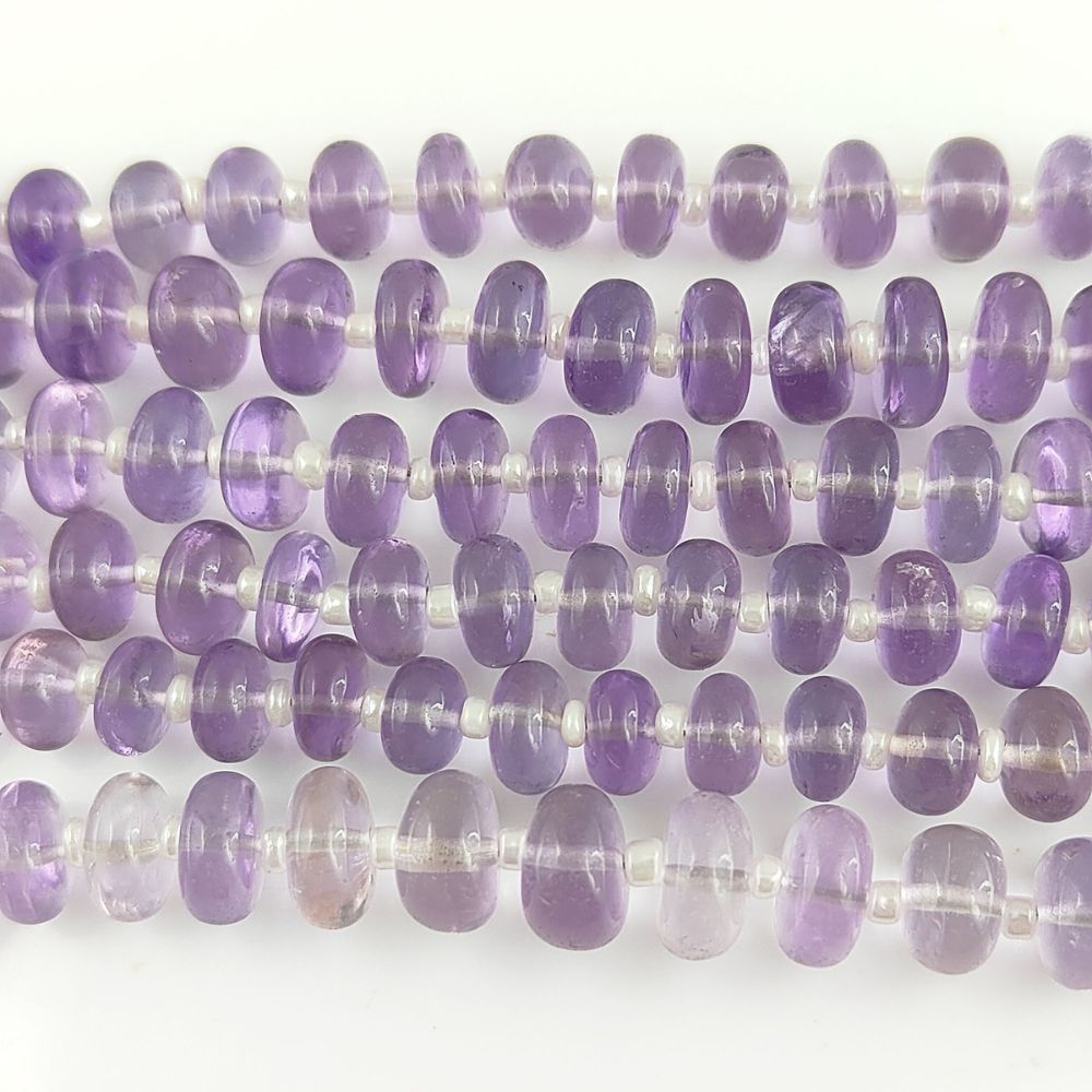 Pink Amethyst Rondelle Gemstone Beads for Making Jewelry